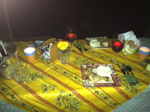 Settlng to enjoy another restful dinner by the stream  Ahhh